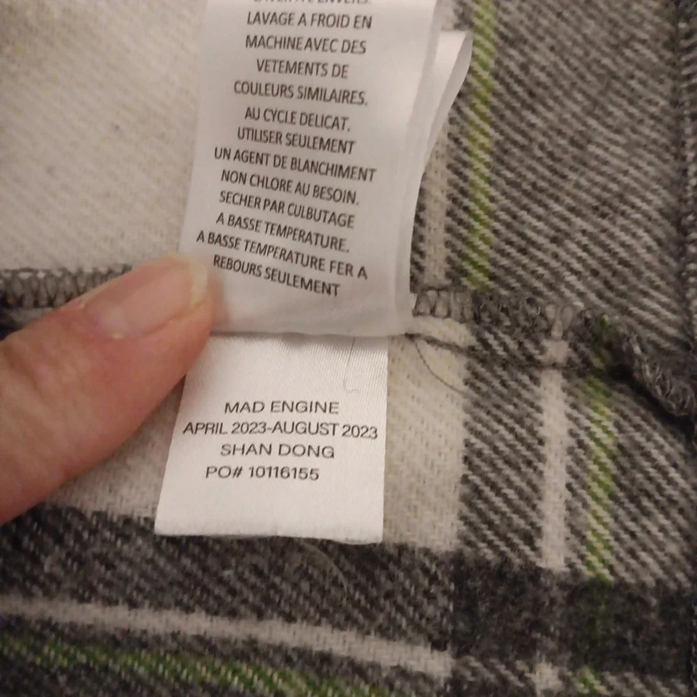 Nickelodeon Boys Flannel Shacket Sz. XL  Grey/White/Green‎ Ninja Turtles TMNT
